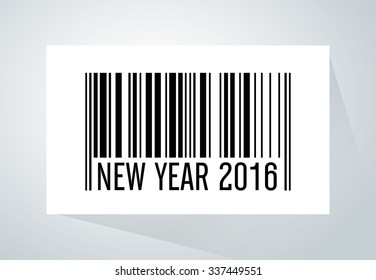 Barcode have 2016 number under barcode tab on white paper.This picture meaning to new product in new year 2016
