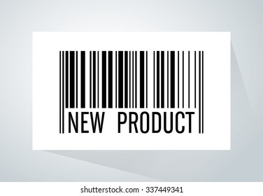 Barcode have wording "new product" under barcode tab on white paper.This picture meaning to new arrival product 