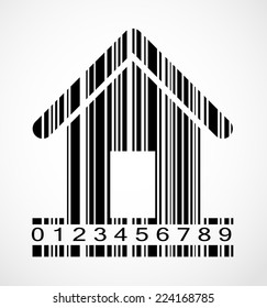 Barcode Home  Image Vector Illustration 