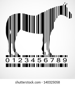 Barcode horse image vector illustration