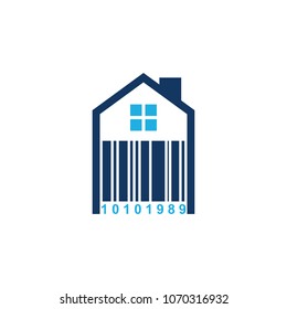 Barcode House Logo Icon Design