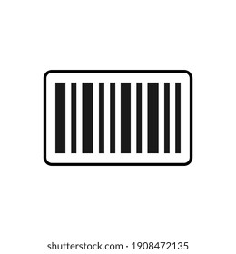 Barcode Icon. Almost black barcode for scanning to check product prices Isolated on white background.