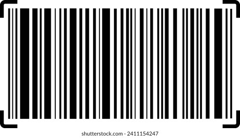 Strichcode-Symbol. Fast schwarzer Strichcode zum Scannen, um die Produktpreise einzeln auf transparentem Hintergrund zu überprüfen. Trendy Vektorgrafik kaufen Markensymbol für Website-Design und mobile App.