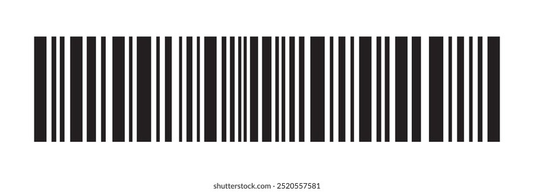 Barcode Icon. Almost black barcode for scanning to check product prices Isolated on transparent background.