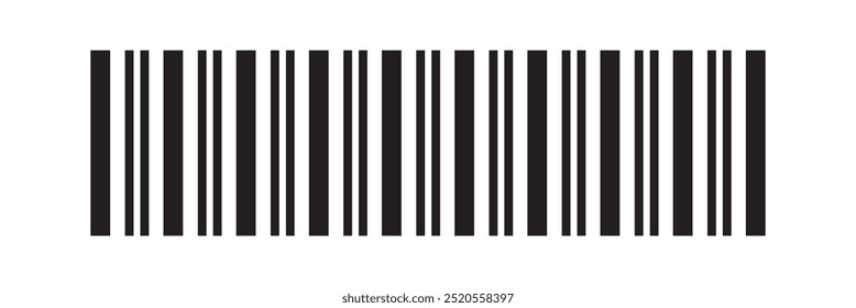 Icono de código de barras. Código de barras casi negro para escanear para comprobar los Precios del producto Aislado sobre fondo blanco.