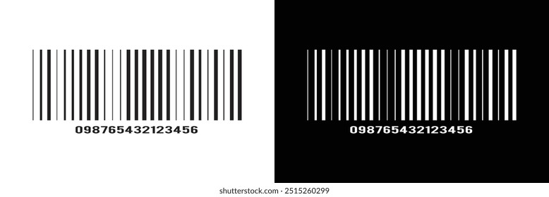 Ícone do código de barras. Etiqueta de código de barras, etiqueta, modelo de adesivo isolado no fundo branco. Dados gráficos visuais com informações sobre o produto no eps 10.