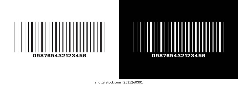 Ícone do código de barras. Etiqueta de código de barras, etiqueta, modelo de adesivo isolado no fundo branco. Dados gráficos visuais com informações sobre o produto no eps 10.