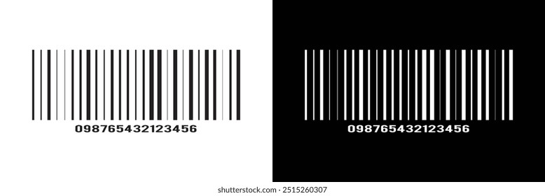 Barcode icon. Bar code label, tag, sticker template isolated on white background. Visual graphic data with product information in eps 10.