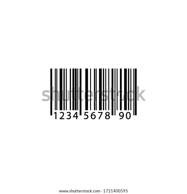 Barcode icon in black on isolated white\
background. EPS 10\
vector.
