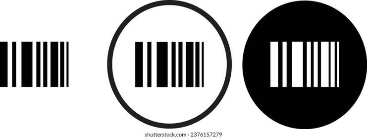 barcode icon black outline for web site design 
and mobile dark mode apps 
Vector illustration on a white background