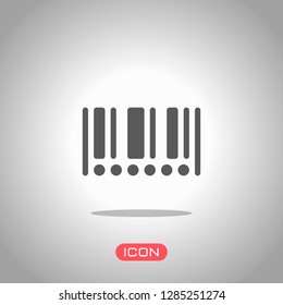 Barcode icon. Circles instead of numbers. Icon under spotlight. Gray background