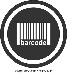 Barcode icon , dark circle sign design