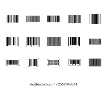 Barcode Icon Design Element Set