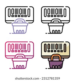 Barcode icon design in four variation color