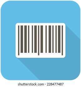 Barcode icon (flat design with long shadows)