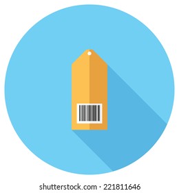 Barcode icon. Flat design style modern vector illustration. Isolated on stylish color background. Flat long shadow icon. Elements in flat design.