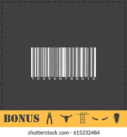 Barcode icon flat. Simple vector symbol and bonus icon