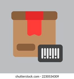 Barcode icon in flat style about logistics, use for website mobile app presentation