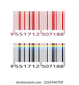 Barcode icon gradient colored vector set
