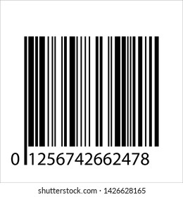 Barcode Icon. Image of a barcode. Barcode and number icon. Flat vector illustration 