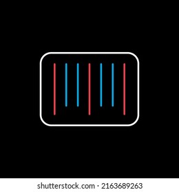 Barcode icon isolated on the black. E-commerce sign. Graph symbol for your web site design, logo, app, UI. Vector illustration, EPS10.