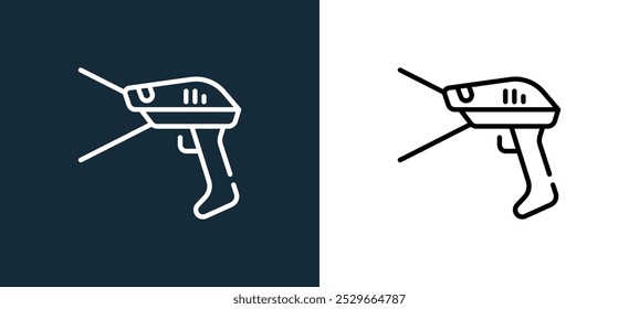 Strichcodesymbol einzeln auf Weiß und Schwarz. Strichcode-Kontur lineares Vektorsymbol aus der Computer-Peripheriegeräte-Sammlung für mobile Apps, Web und UI.