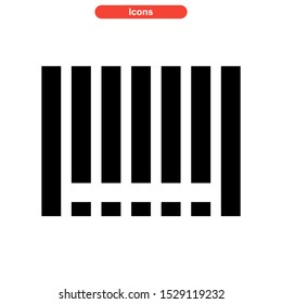 barcode icon isolated sign symbol vector illustration - high quality black style vector icons
