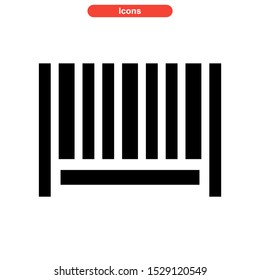 barcode icon isolated sign symbol vector illustration - high quality black style vector icons

