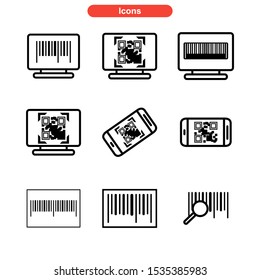 barcode icon isolated sign symbol vector illustration - Collection of high quality black style vector icons
