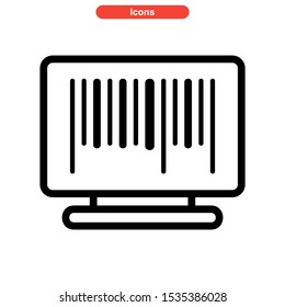 barcode icon isolated sign symbol vector illustration - high quality black style vector icons
