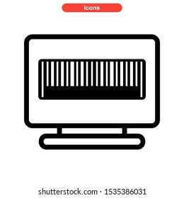barcode icon isolated sign symbol vector illustration - high quality black style vector icons
