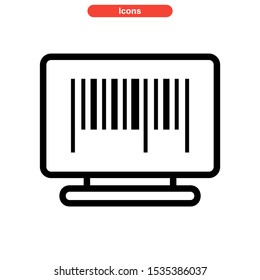 barcode icon isolated sign symbol vector illustration - high quality black style vector icons
