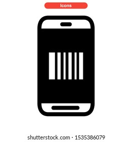 barcode icon isolated sign symbol vector illustration - high quality black style vector icons
