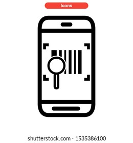 barcode icon isolated sign symbol vector illustration - high quality black style vector icons
