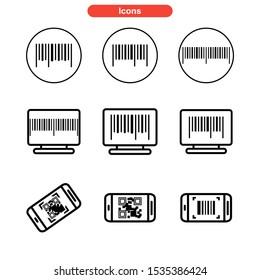 barcode icon isolated sign symbol vector illustration - Collection of high quality black style vector icons
