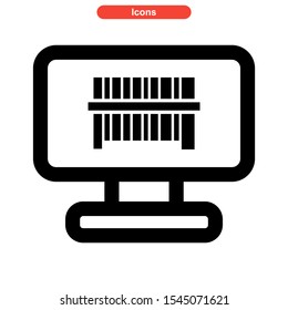 barcode icon isolated sign symbol vector illustration - high quality black style vector icons
