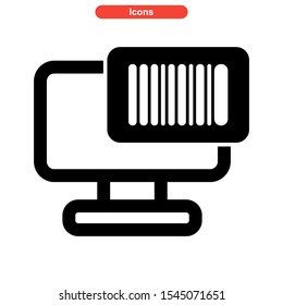 barcode icon isolated sign symbol vector illustration - high quality black style vector icons
