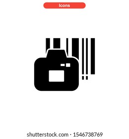 barcode icon isolated sign symbol vector illustration - high quality black style vector icons
