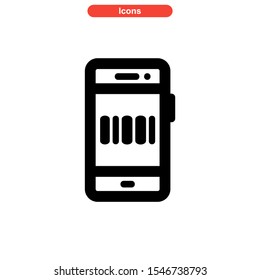 barcode icon isolated sign symbol vector illustration - high quality black style vector icons
