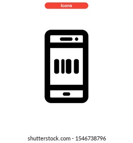 barcode icon isolated sign symbol vector illustration - high quality black style vector icons
