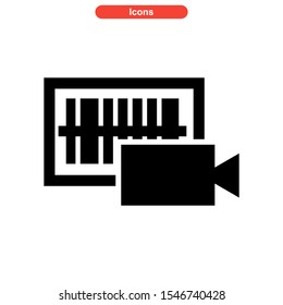 barcode icon isolated sign symbol vector illustration - high quality black style vector icons
