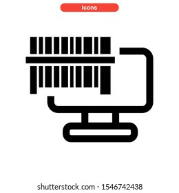 barcode icon isolated sign symbol vector illustration - high quality black style vector icons
