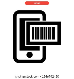 barcode icon isolated sign symbol vector illustration - high quality black style vector icons
