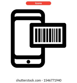 barcode icon isolated sign symbol vector illustration - high quality black style vector icons
