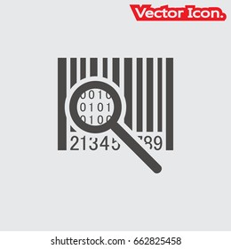 Barcode icon isolated sign symbol and flat style for app, web and digital design. Vector illustration.