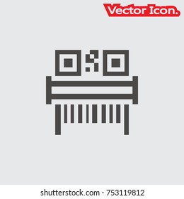 Barcode icon isolated sign symbol and flat style for app, web and digital design. Vector illustration.