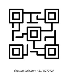 Icono de código de barras. Diseño De Estilo De Arte De Línea Aislado En Fondo Blanco