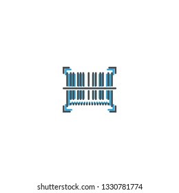 barcode icon line design. Business icon vector illustration design
