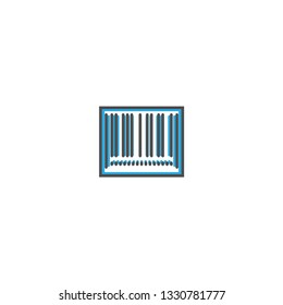 barcode icon line design. Business icon vector illustration design