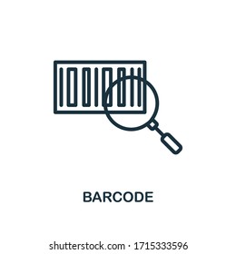 Barcode icon. Line style simple element from e-commerce icons collection. Pixel perfect simple barcode icon for web design, apps, software, print usage.